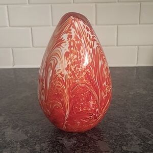 Murano Handblown Unique Art Glass Large Egg Shaped Accent Piece